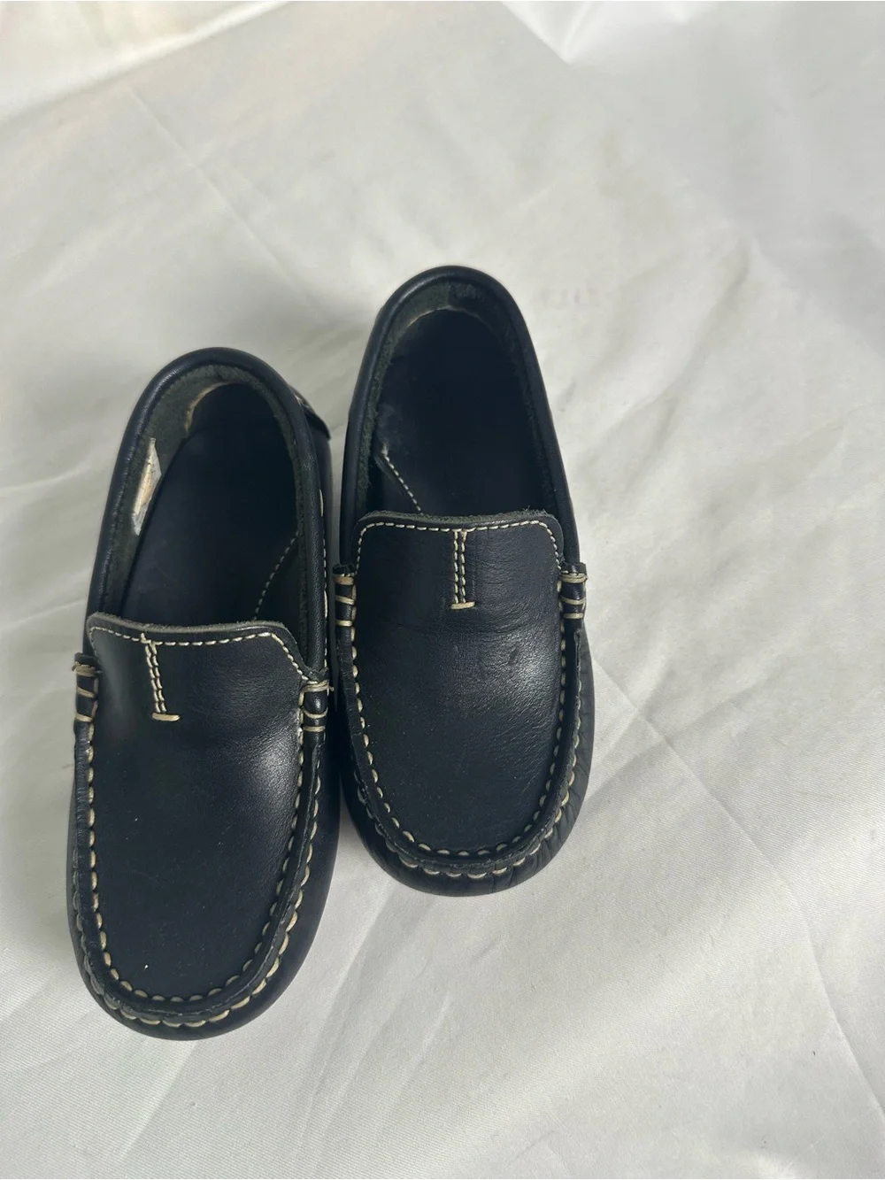 Kids Jacadi Black Leather Driving Loafers EU 26 NWOB